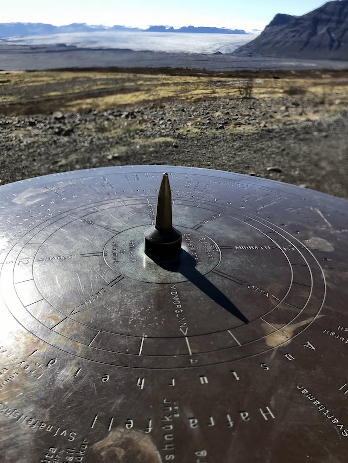 Steel viewing disc at Sjónarsker