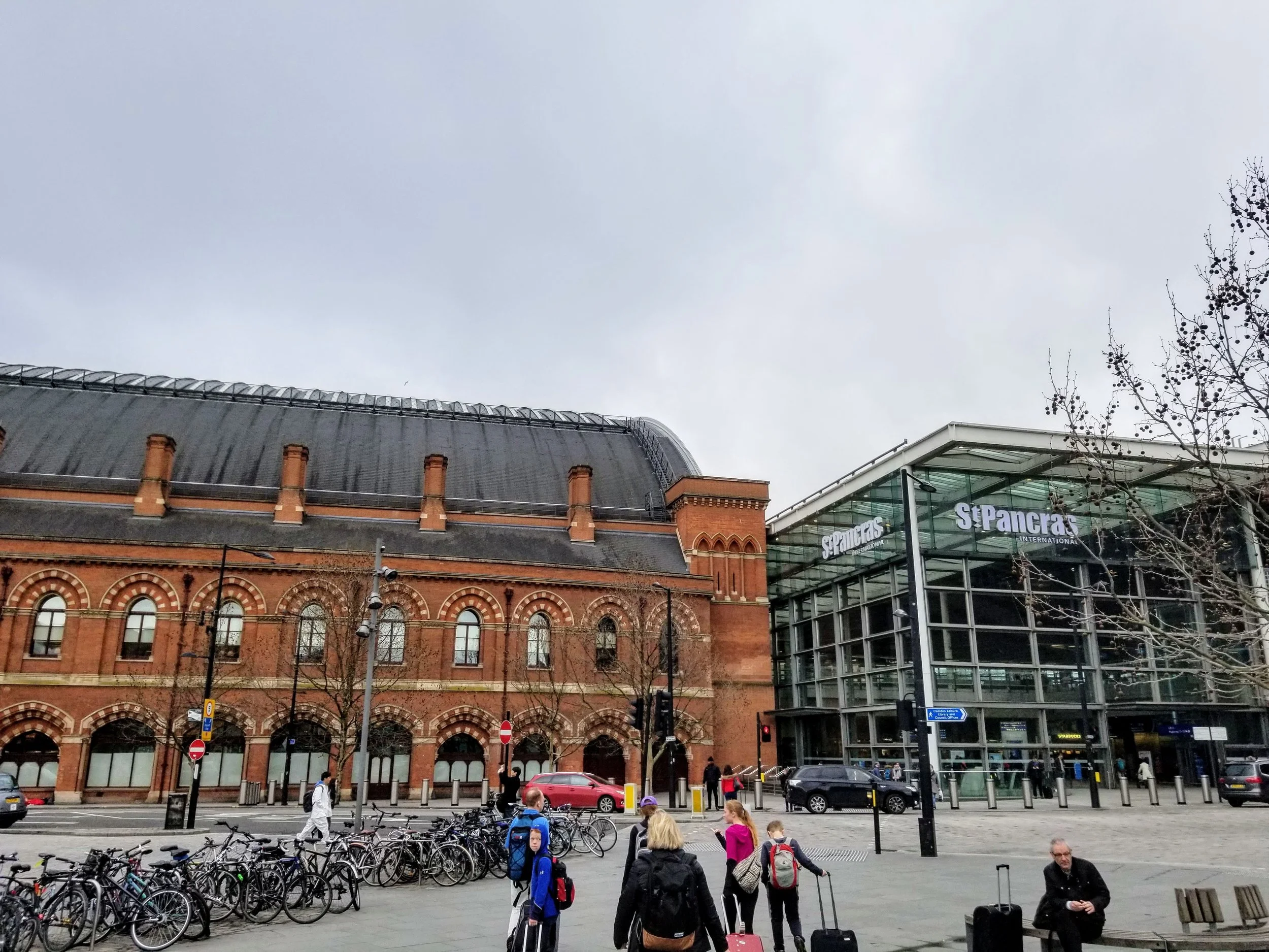 Walking into St. Pancras Station. They have added a new addition to the older Victorian section.