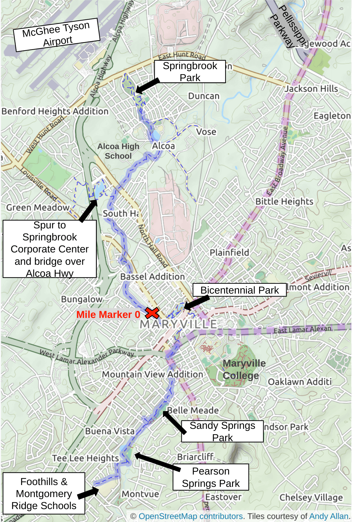 Your Guide To The Maryville Alcoa - Maryville Alcoa Greenway Map