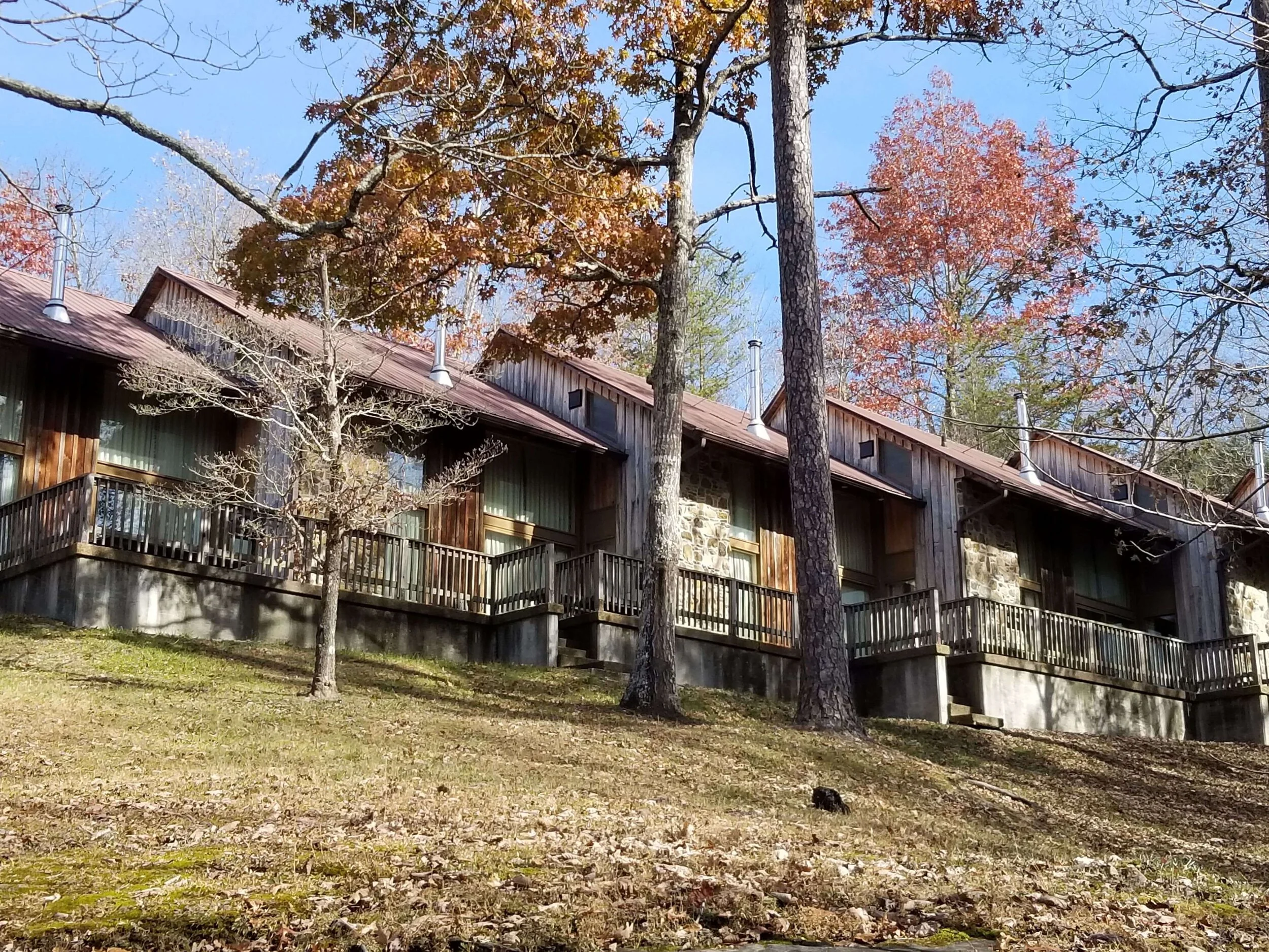 The back decks of the chalets