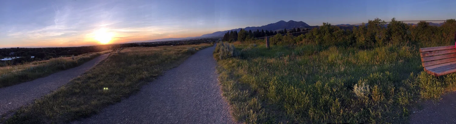 Sun setting on Peets Hill in Bozeman, MT
