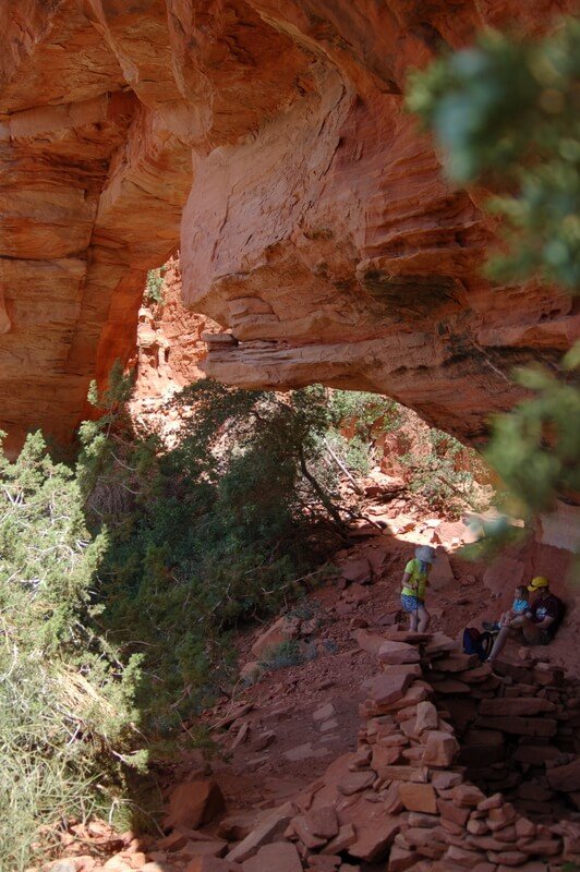 Shade from the arch at top of Fay Canyon Hike