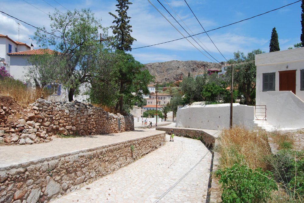 Looking back from Kala Pigadia towards the fork in the road