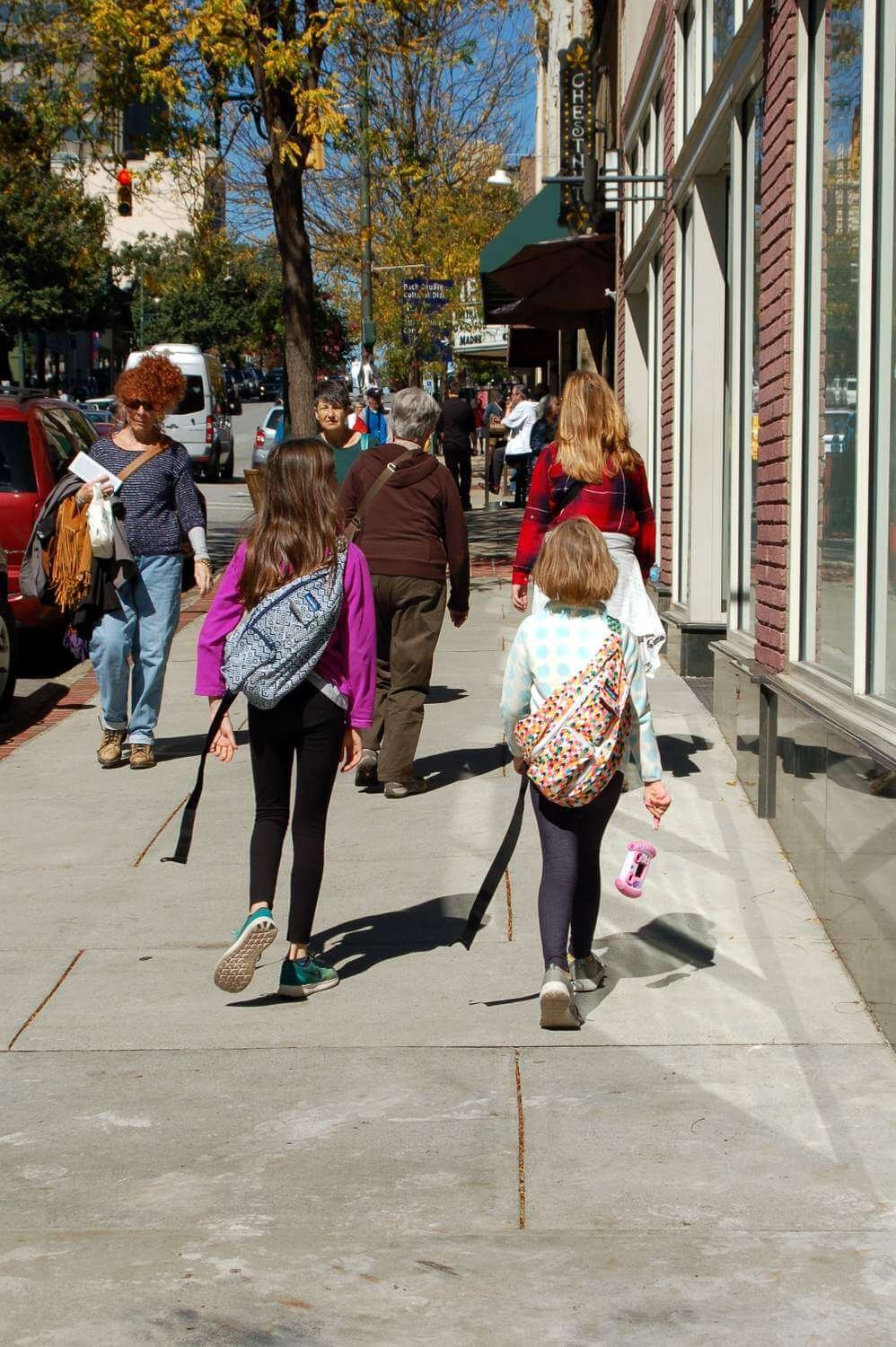 The girls loved shopping in downtown Asheville. 