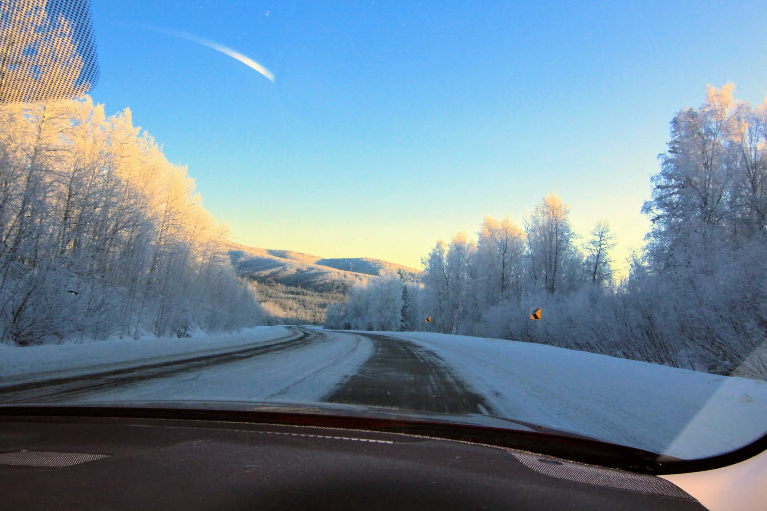 Ice covered roads in Alaska