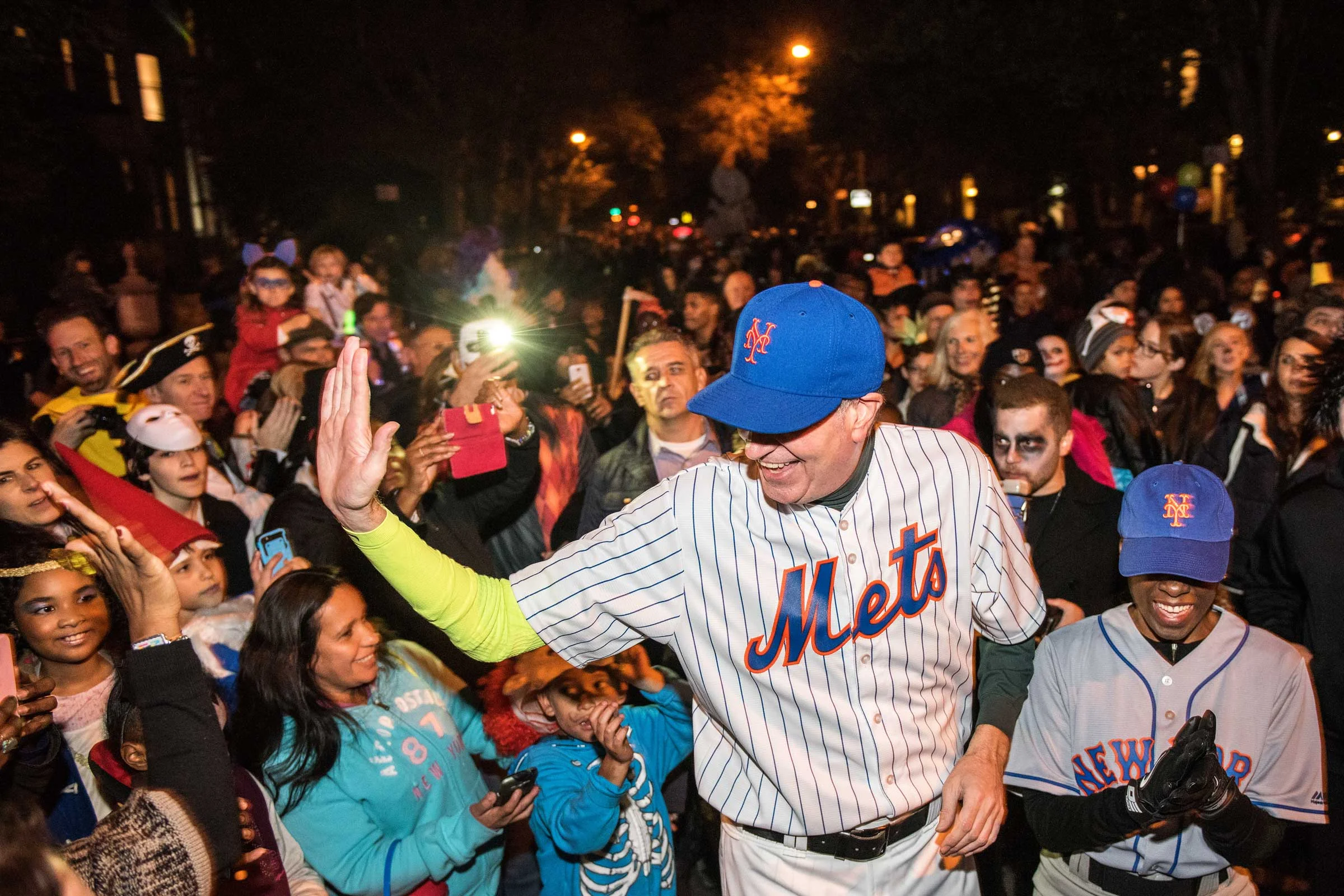 High Five. Park Slope Halloween Parade. Brooklyn, New York.