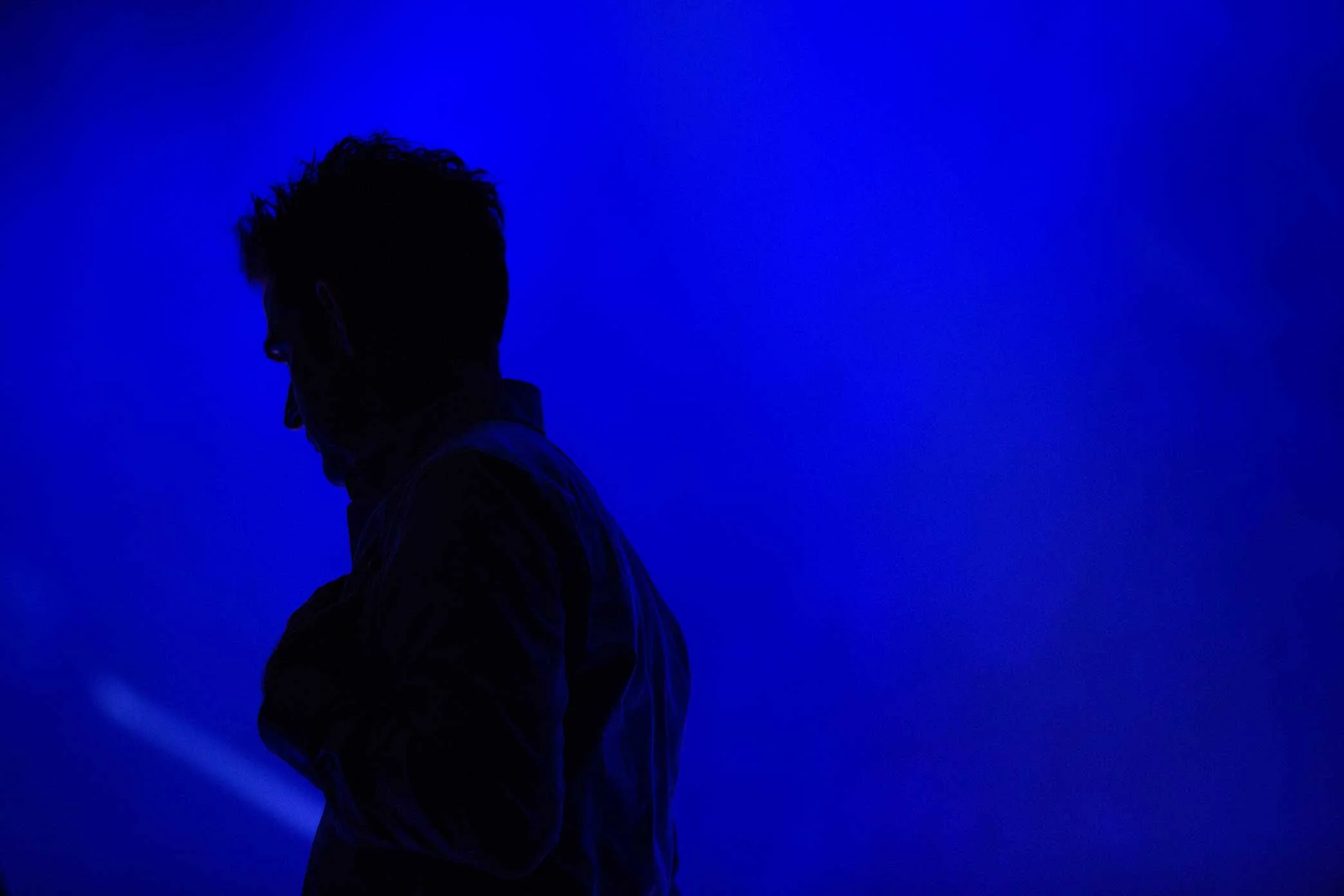 Director & choreographer Andy Blankenbuehlerr during the final rehearsal of the Broadway Musical “Bandstand” at the Bernard B. Jacobs theater in Manhattan.
