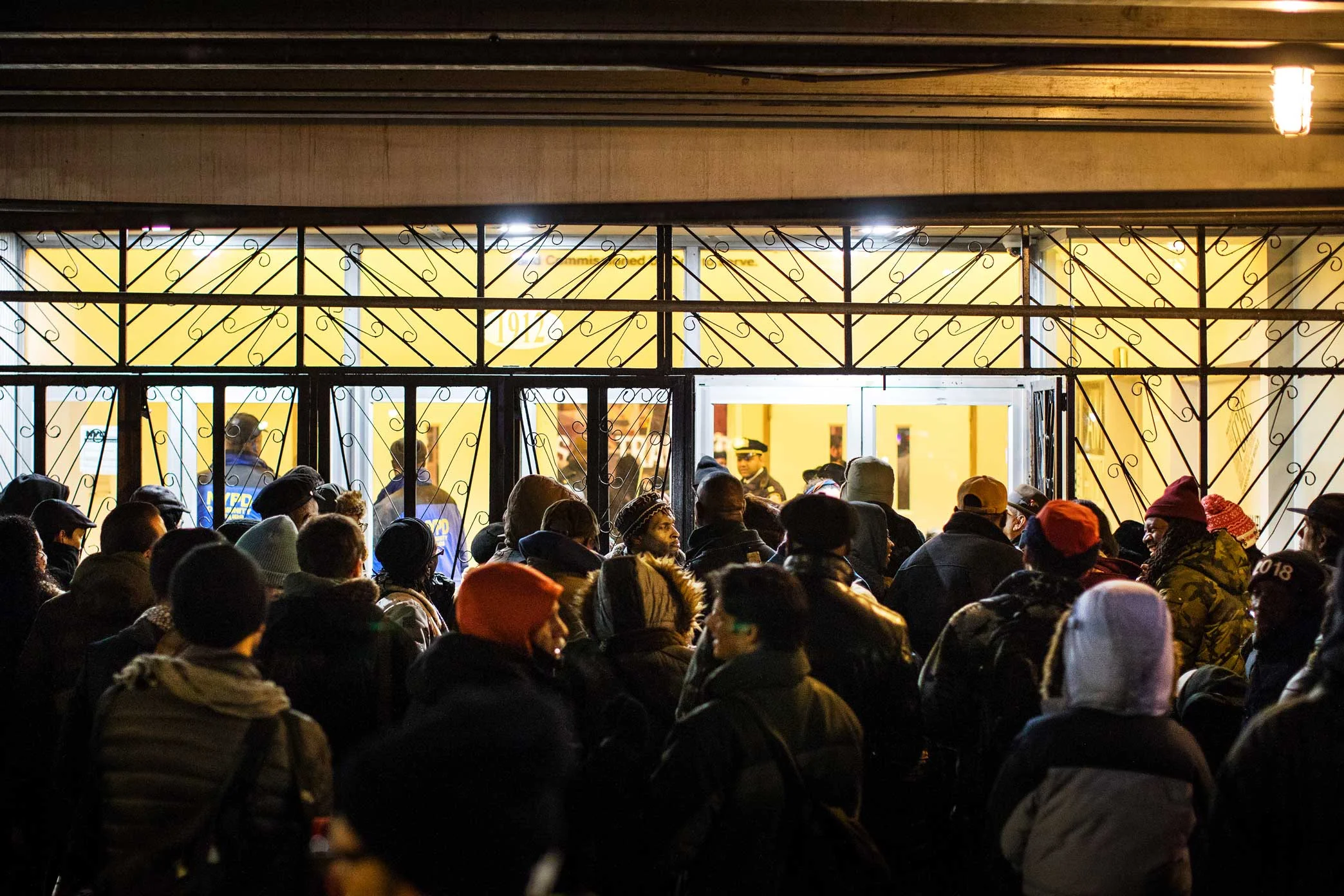 Outside Ms. Garner’s funeral, where many mourners waited in the cold.