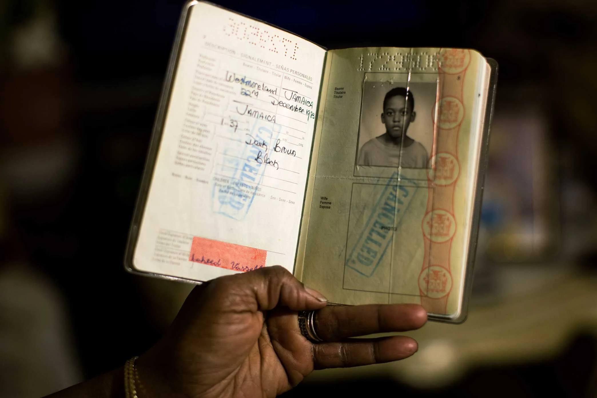 Saheed Vassell’s Jamaican passport at his parents home in Crown Heights Brooklyn.