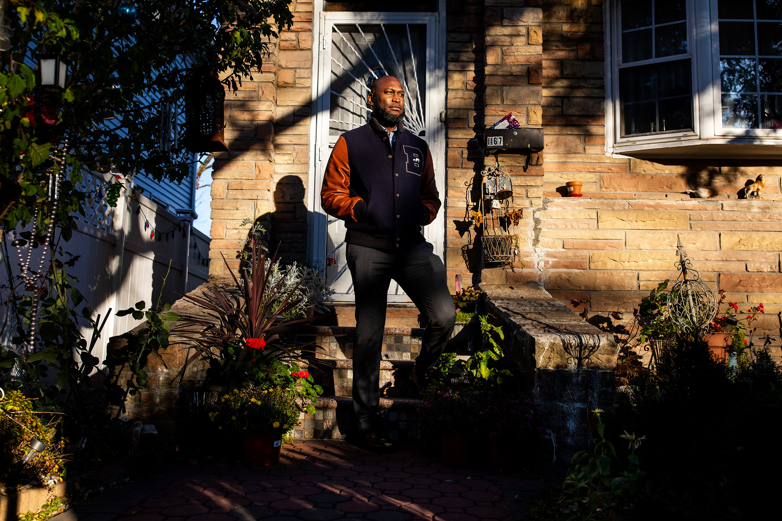  Commissioner of the NYC Department of Small Business Services, Greg Bishop outside of his mothers home in Brooklyn, New York. 