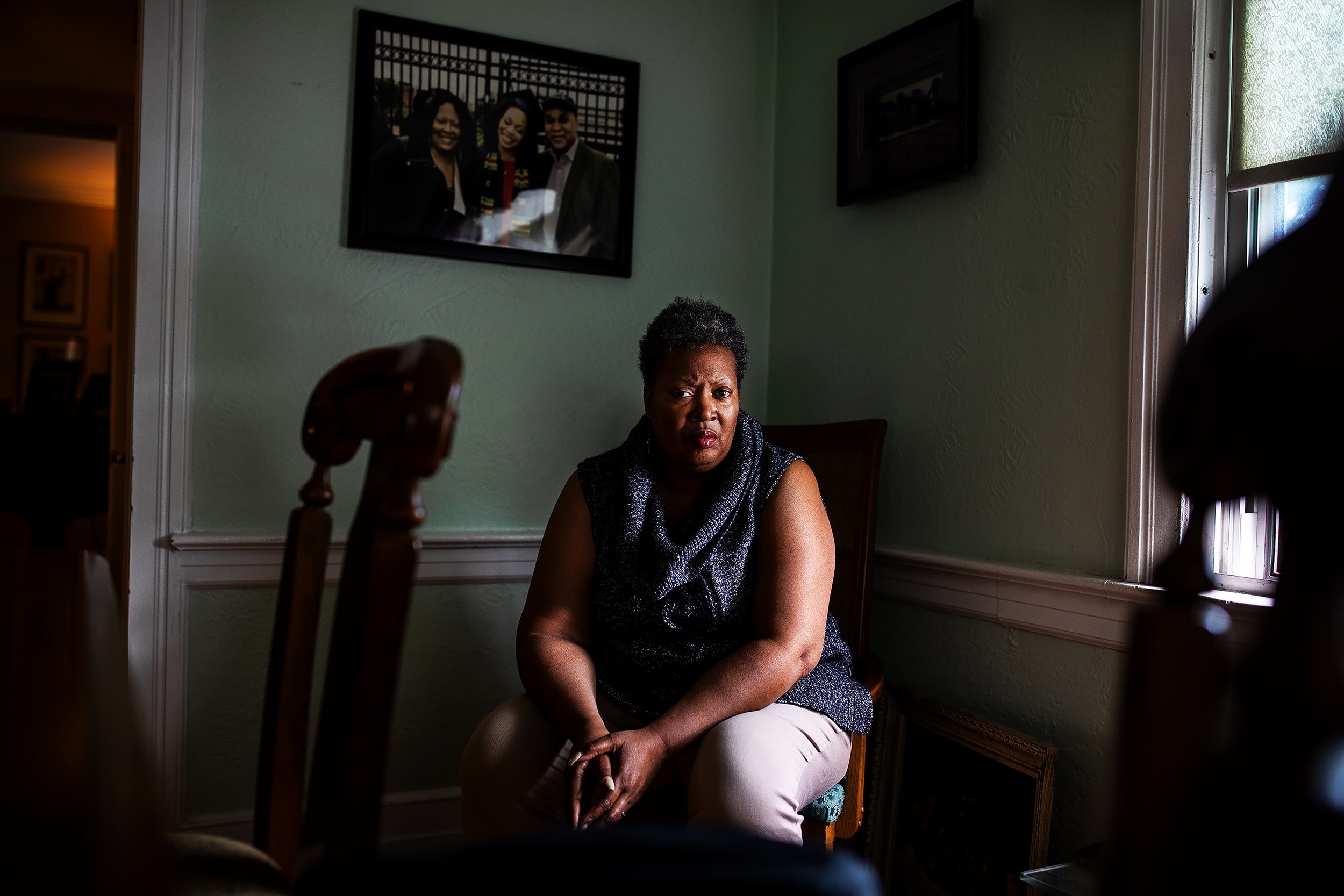  Yvette Jordan, a founding member of the NEW Caucus, at home in Newark’s South Ward. Jordan, a teacher, included a lesson on environmental justice in a recent class, in which she discussed the lead in Newark’s water and shared articles from Flint to 