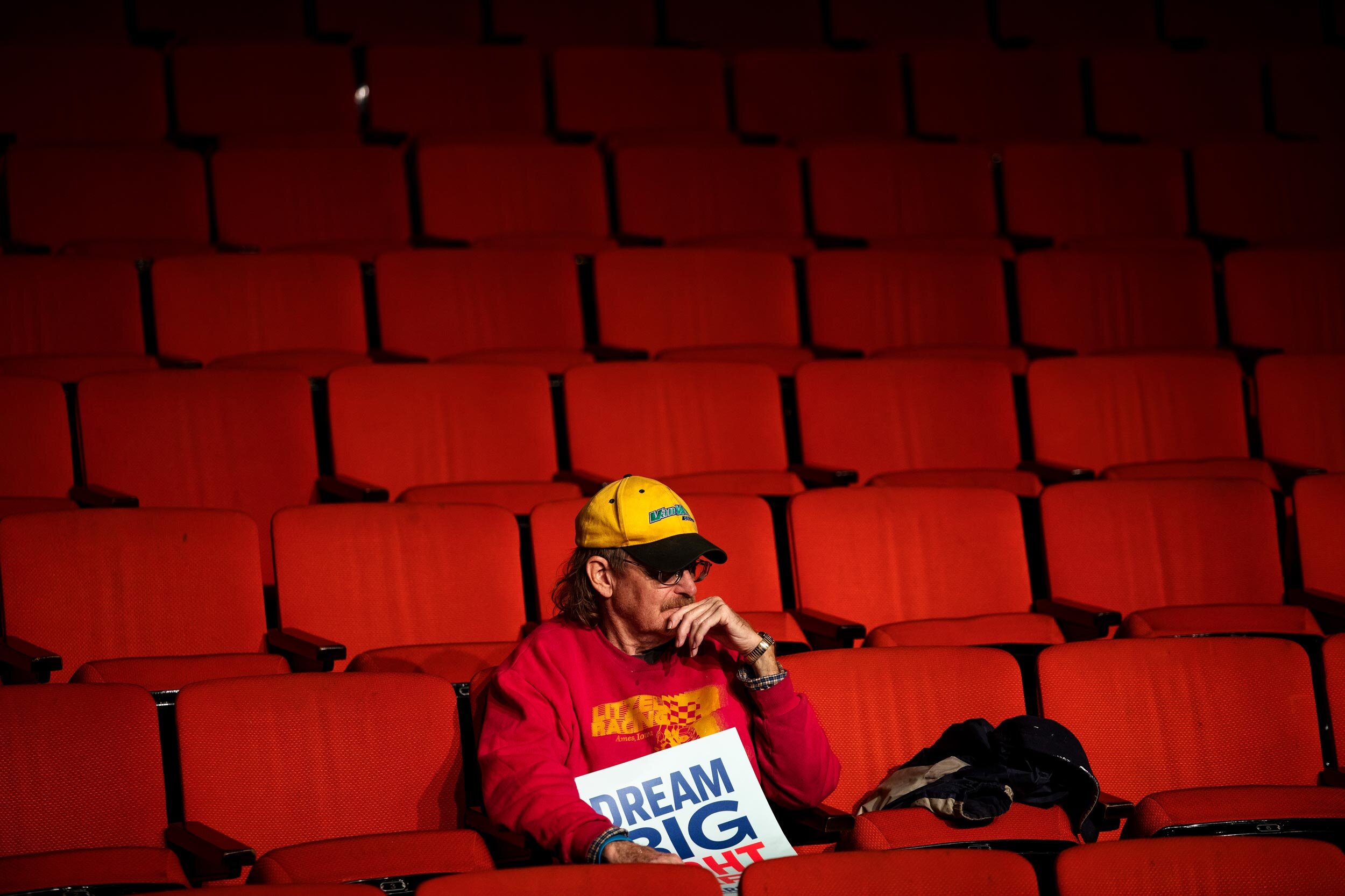   A supporter of Democratic 2020 U.S. presidential candidate Elizabeth Warren after her speech at Iowa State University Stephens Auditorium in Ames, Iowa.   