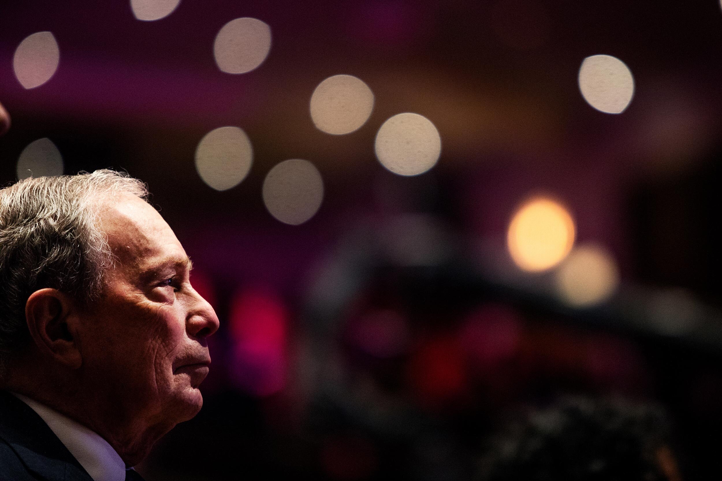  Michael Bloomberg attending a church service at the Christian Cultural Center in Brooklyn, New York. Bloomberg addressed attendees about his stop and risk policy, which has been a major liability for him among black voters. 