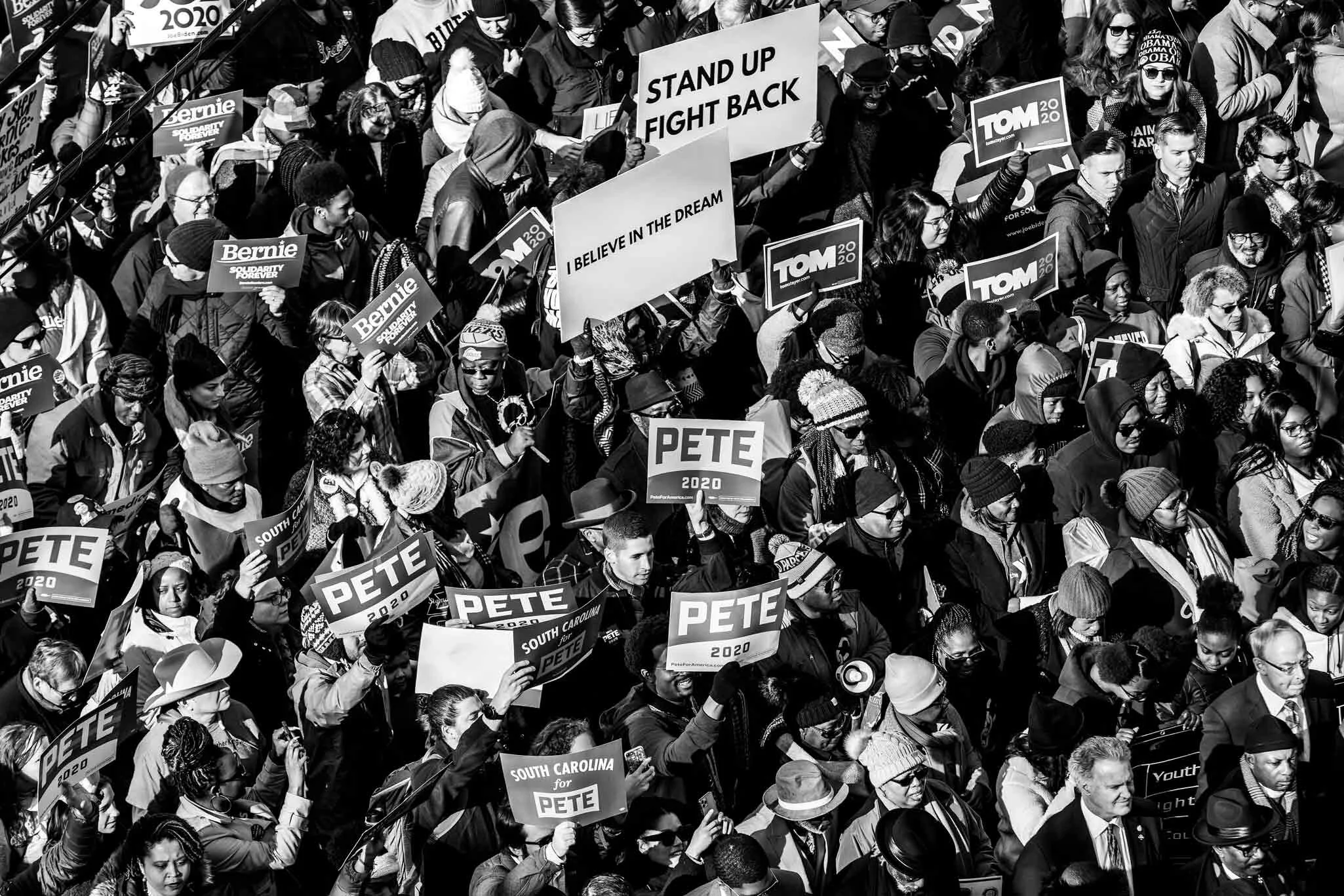 Supporters march to the South Carolina Statehouse from Zion Baptist Church in Columbia, South Carolina.