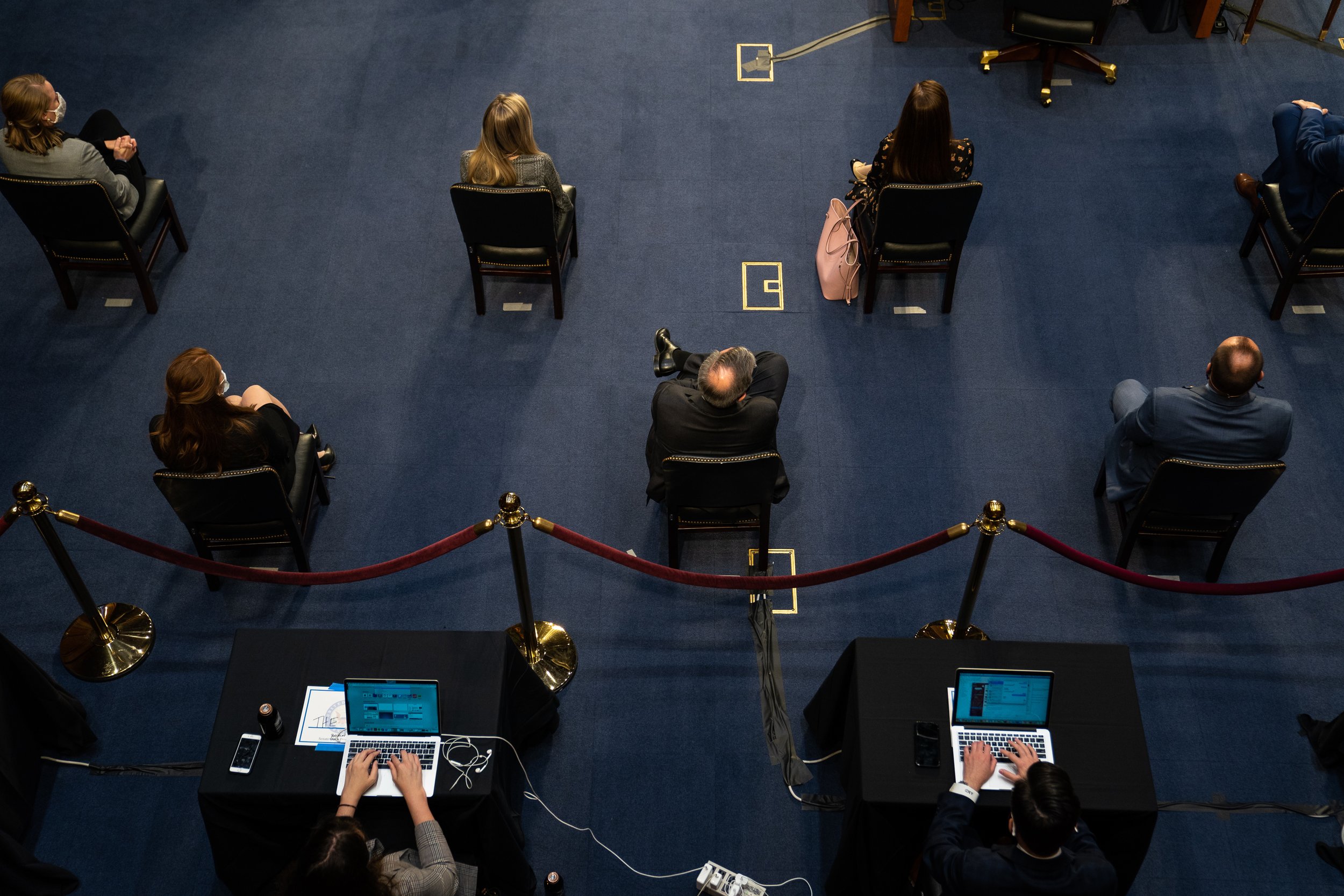  Social distancing seating during the Senate Judiciary Committee hearing for the Supreme Court nomination of Amy Coney Barrett.  