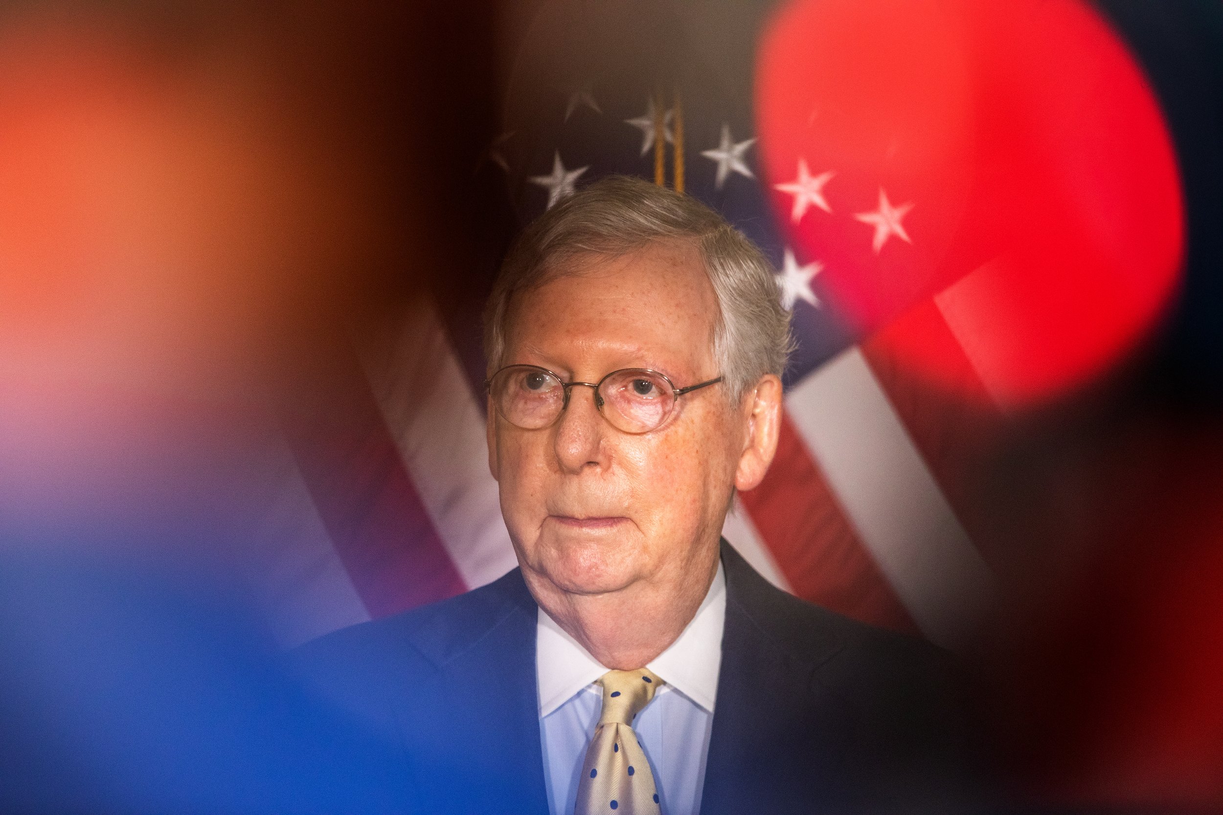  United States Senate Majority Leader Mitch McConnell speaks during a news conference after The Senate Republican Luncheon. 