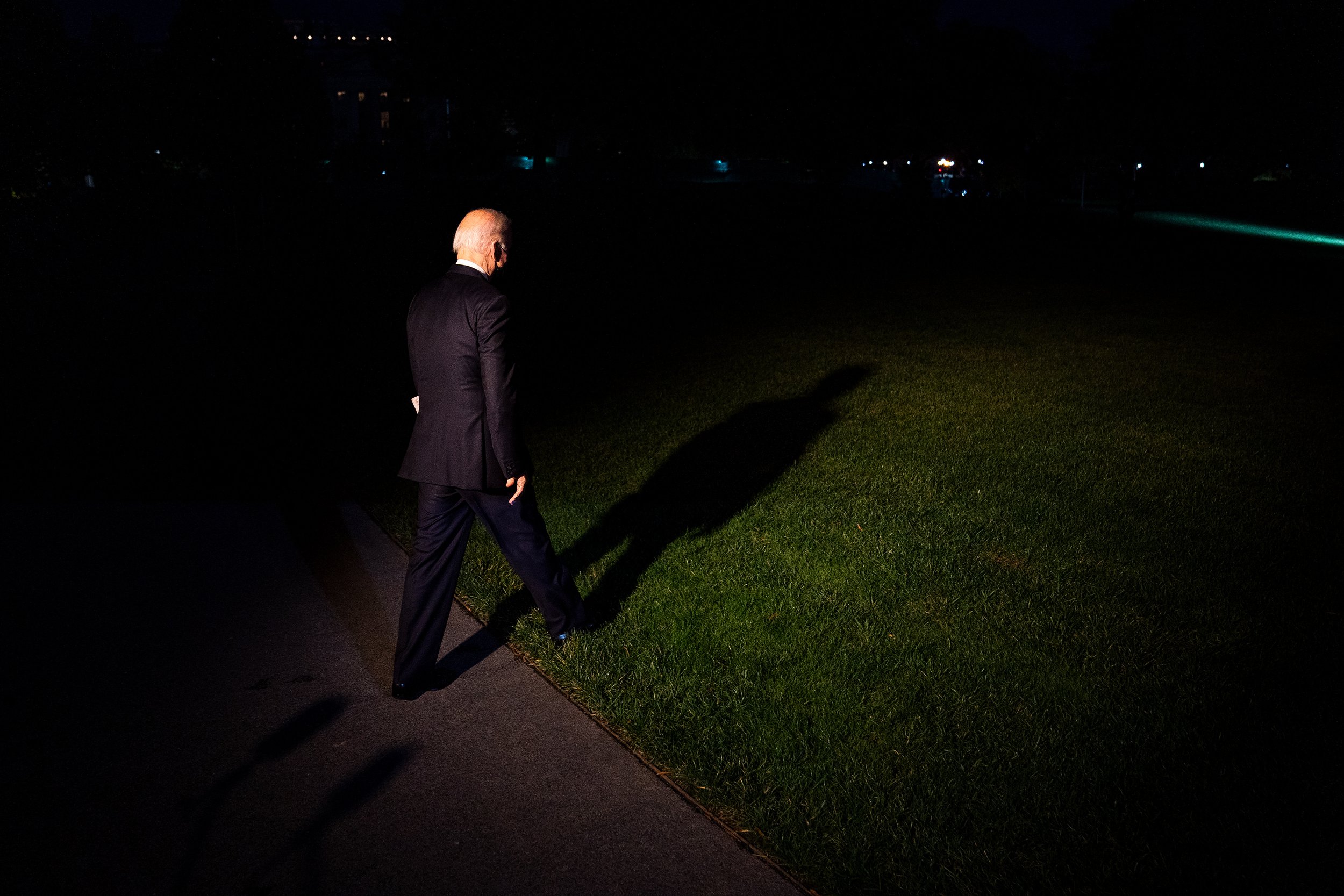  US President Joe Biden makes his way to board Marine One on the South Lawn at the White House. 