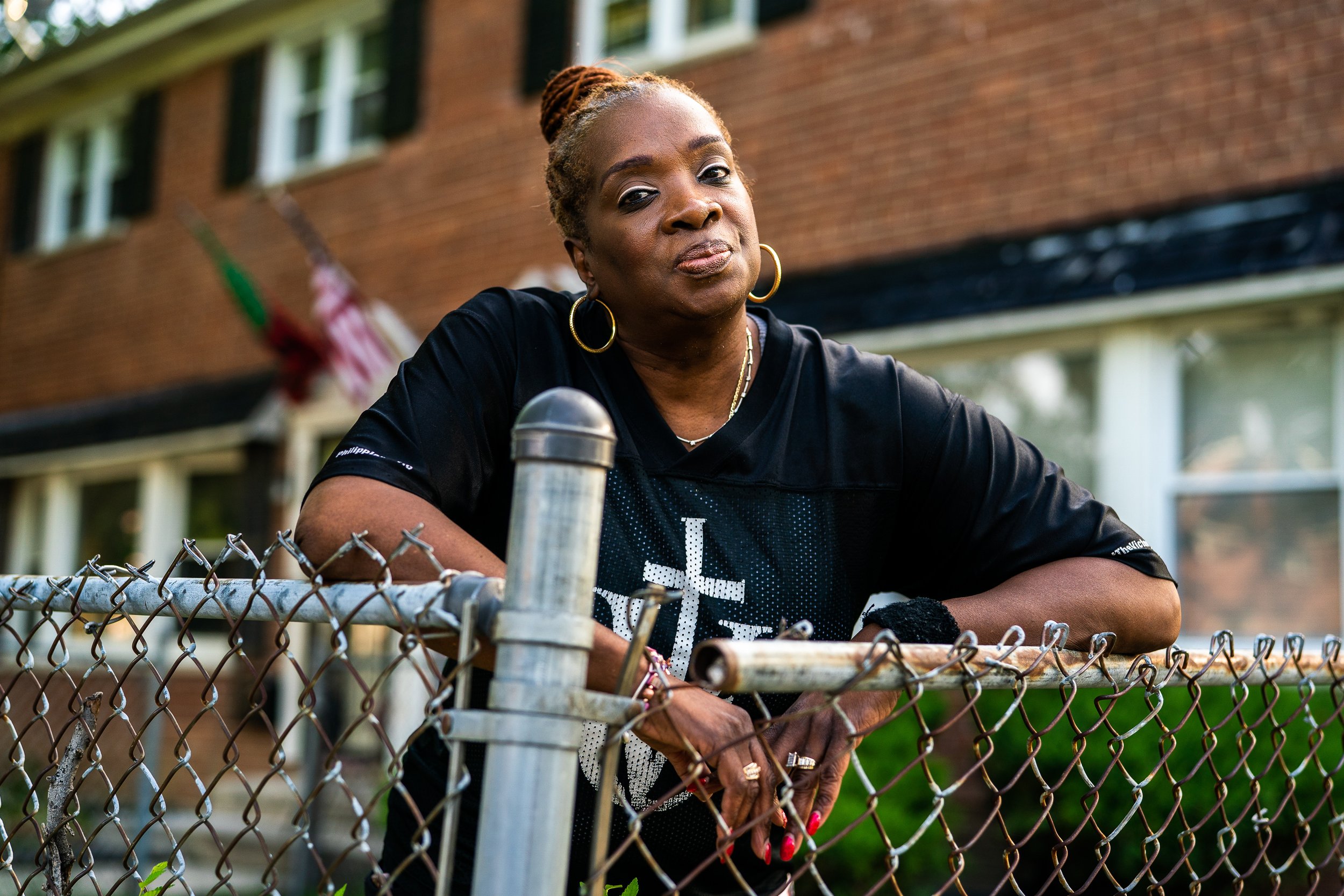  Bobbie Brown 62 outside of her home in South Side Chicago on Wednesday July 6, 2022. A man was killed and two others wounded while at a party on Bobbie’s block.    