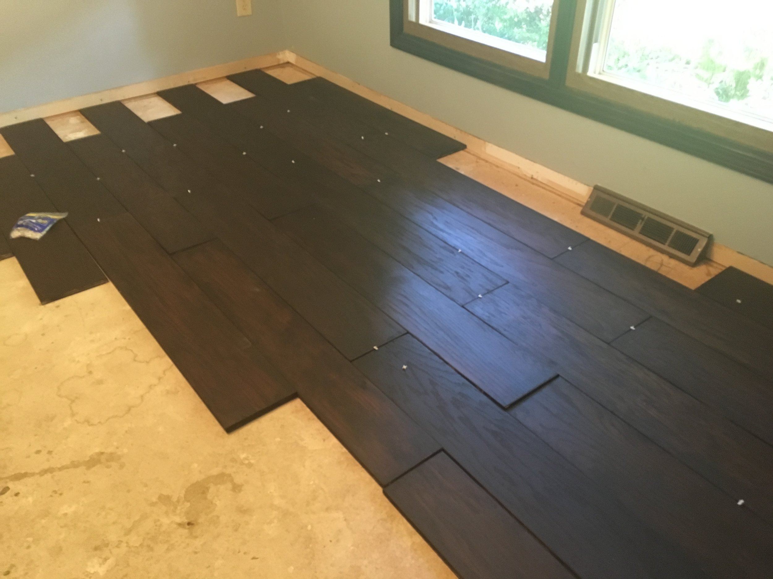 Dining room: we used spacers the first time