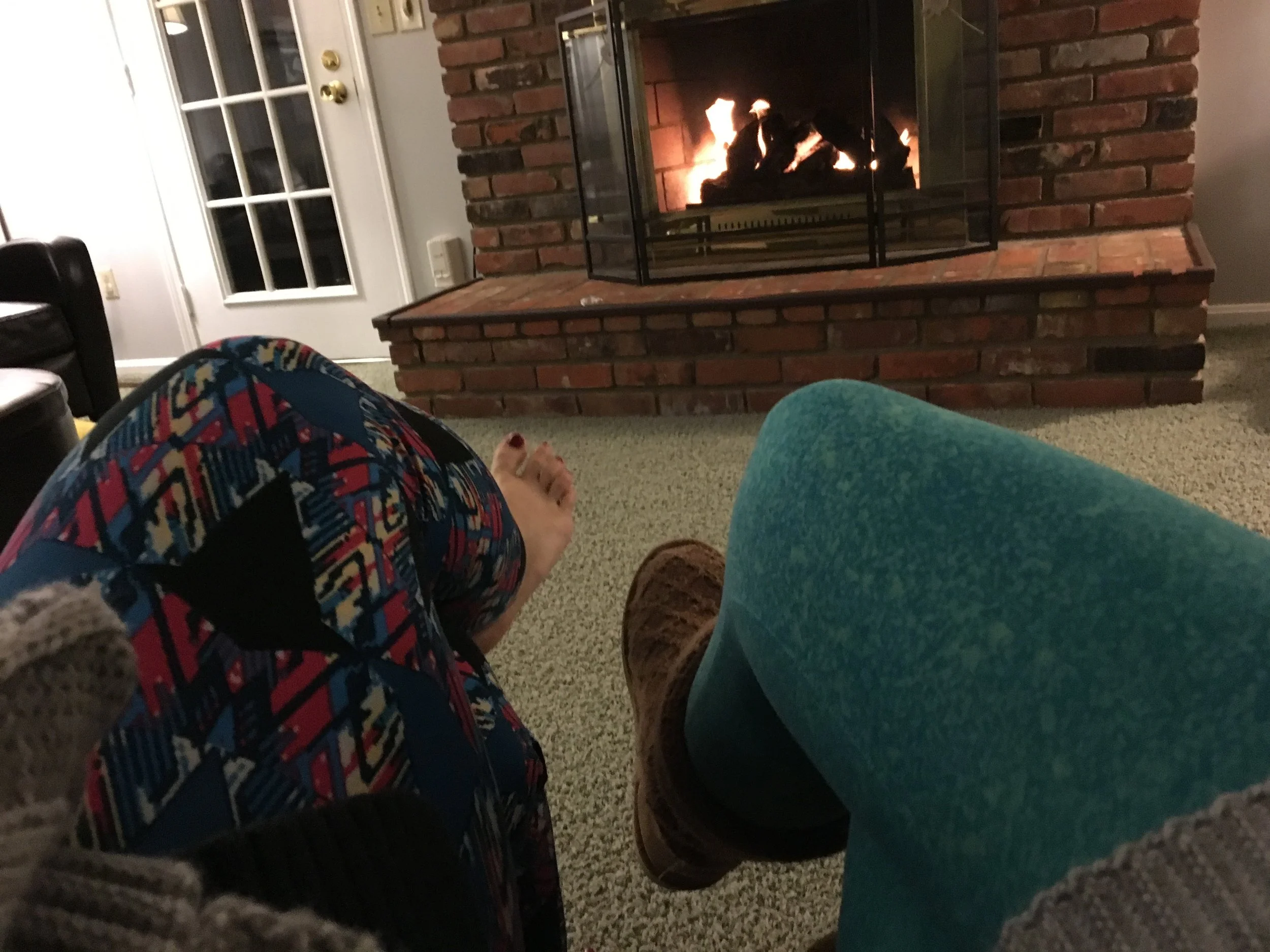 My sister and I in our leggings