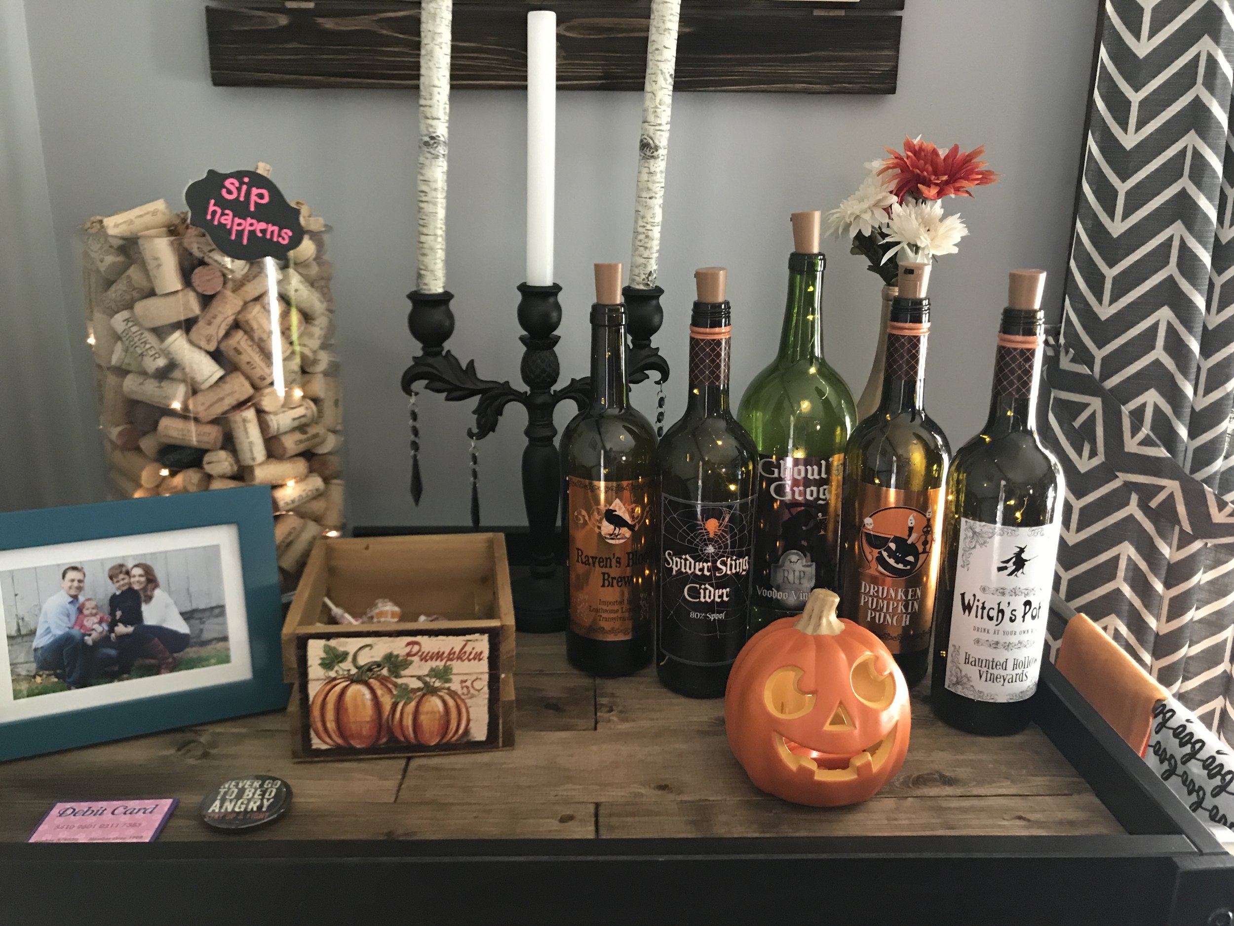 fall decor bar