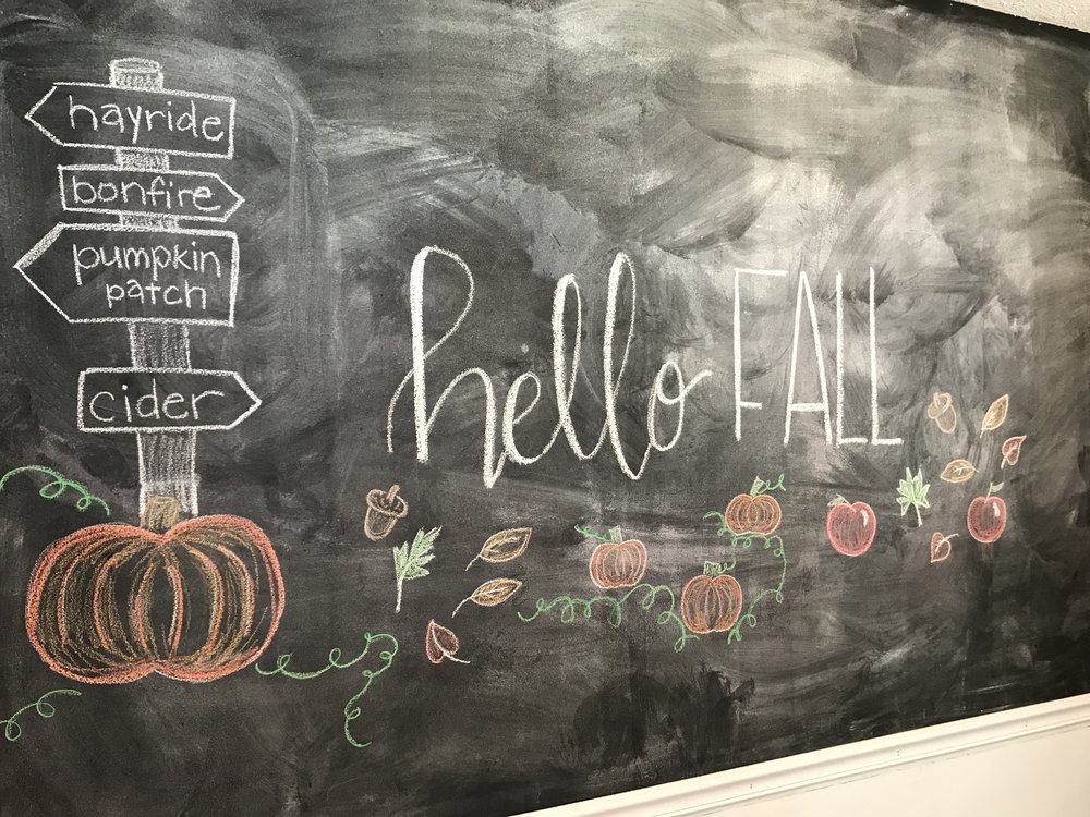 fall chalkboard wall decor