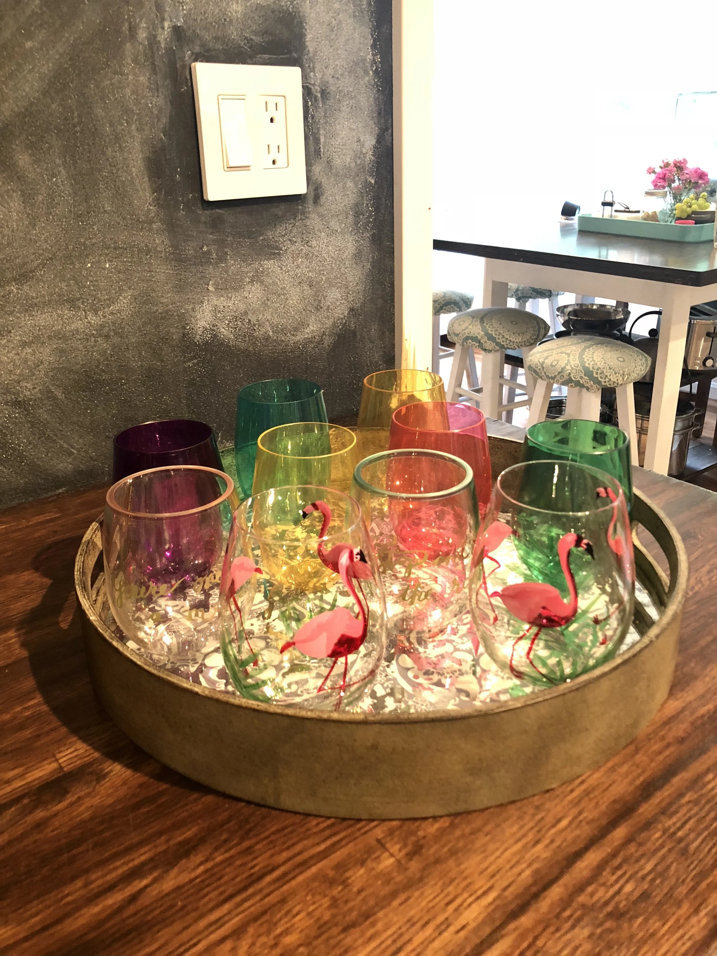 This tray happens to be loaded with glasses! Yay!