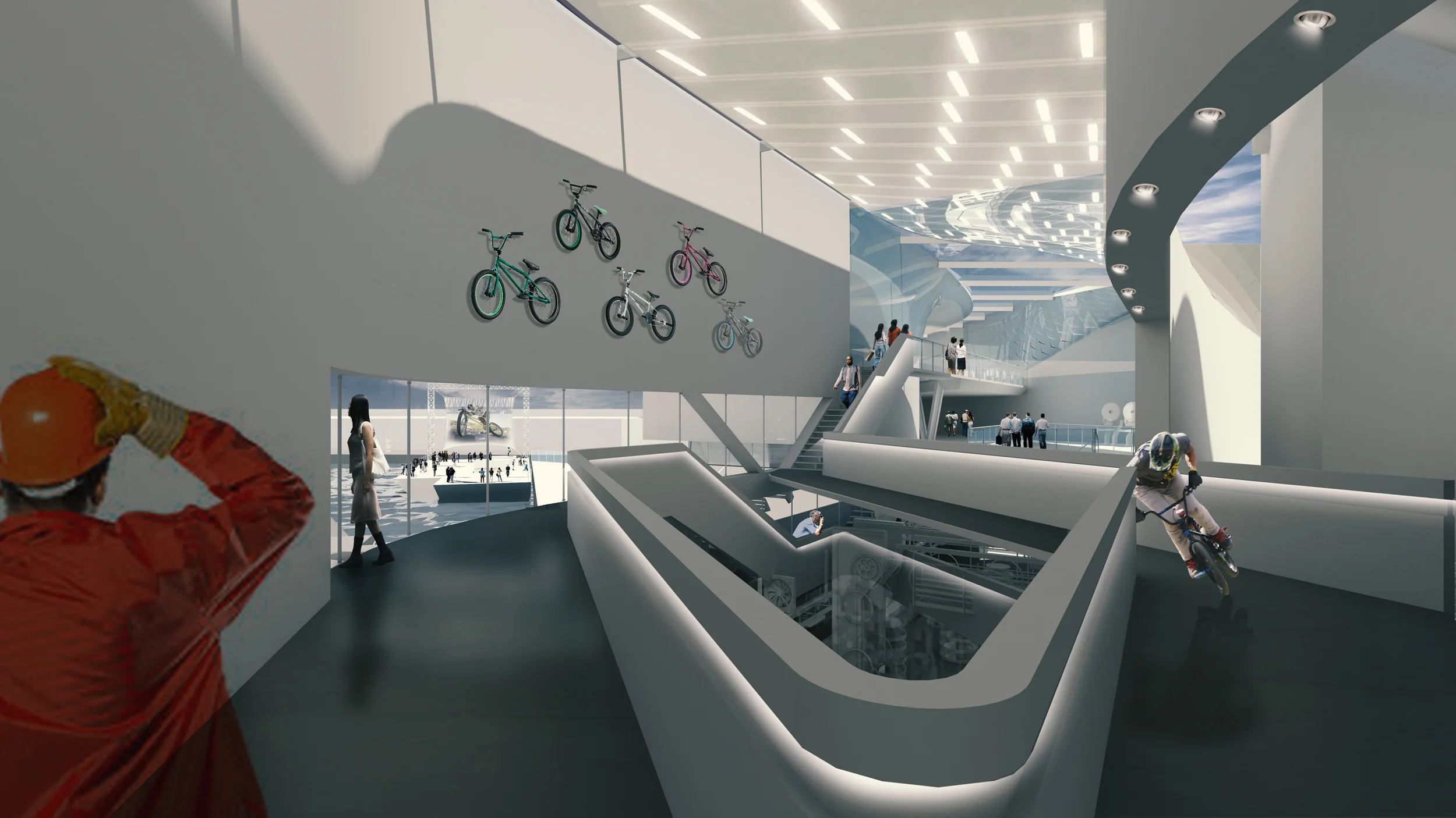 Assembly line atrium