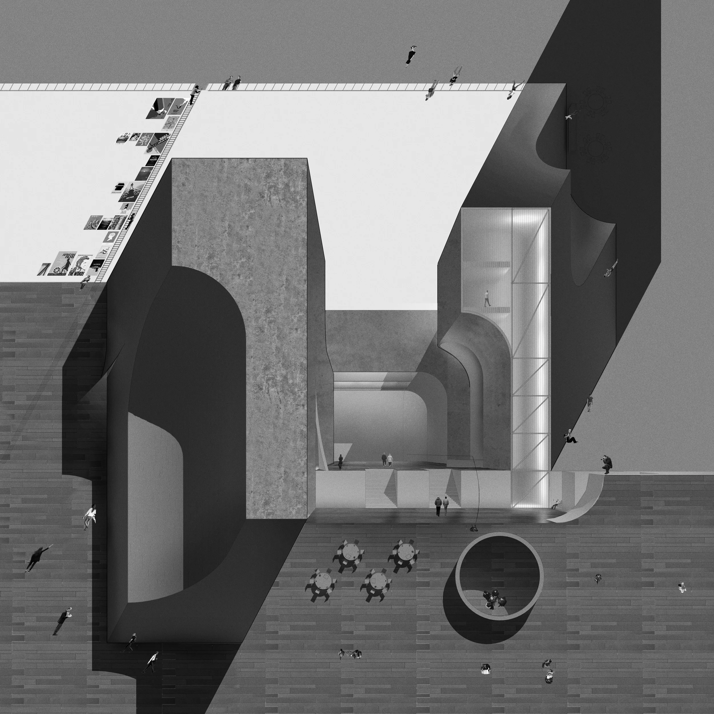 Multiple Vanish Point Section. Perception of sample object changes when perceived from different directions.