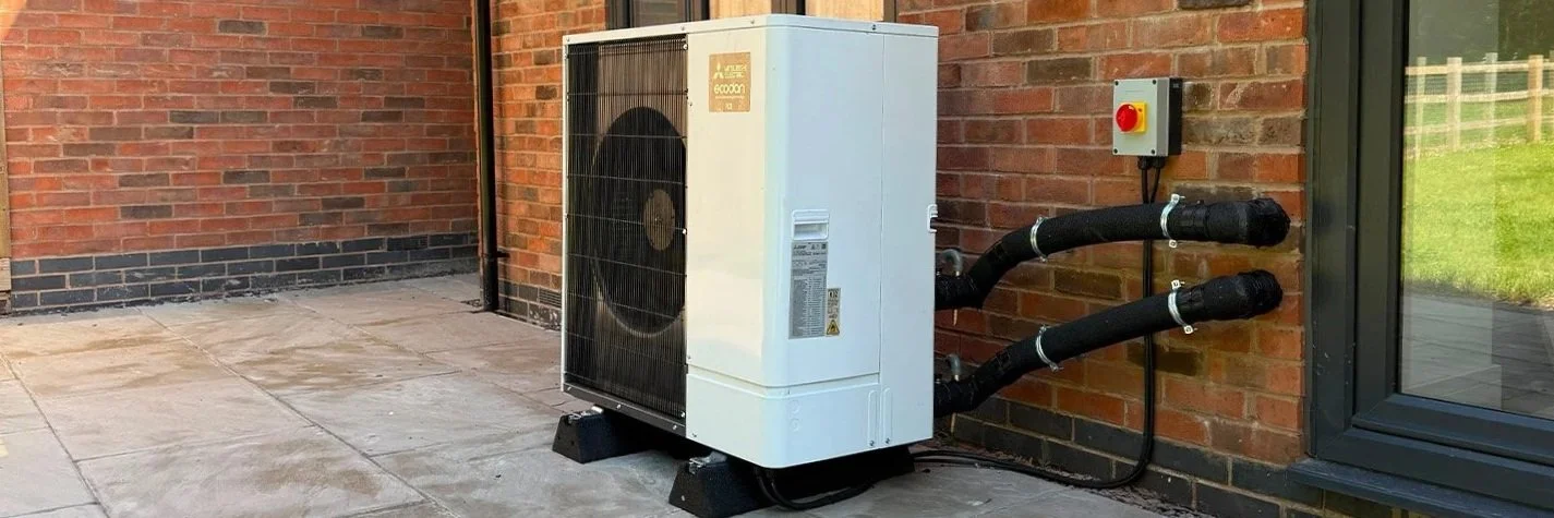 Mitsubishi Ecodan air source heat pump installed under our MCS Umbrella Scheme