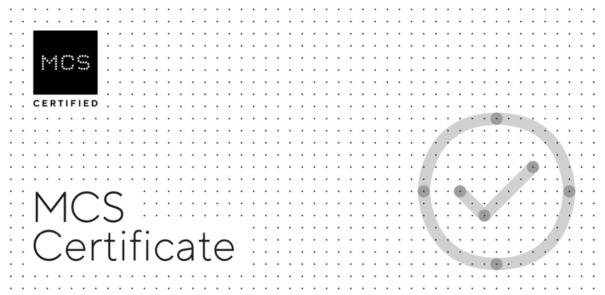 MCS certification document for a heat pump installation
