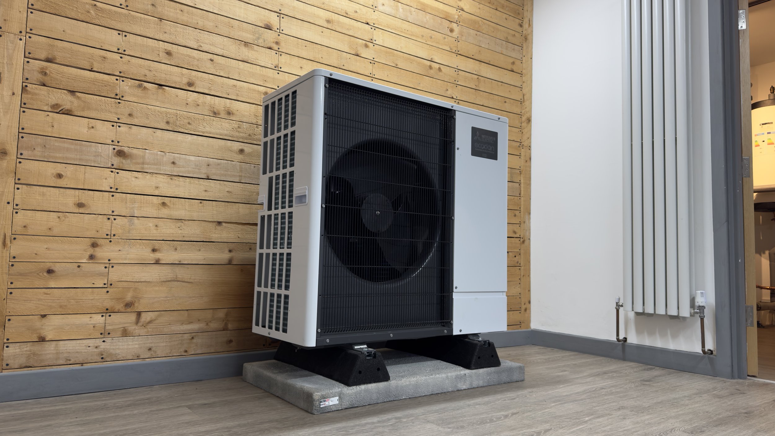 A Mitsubishi Ecodan at Alto Energy's heat pump training facility