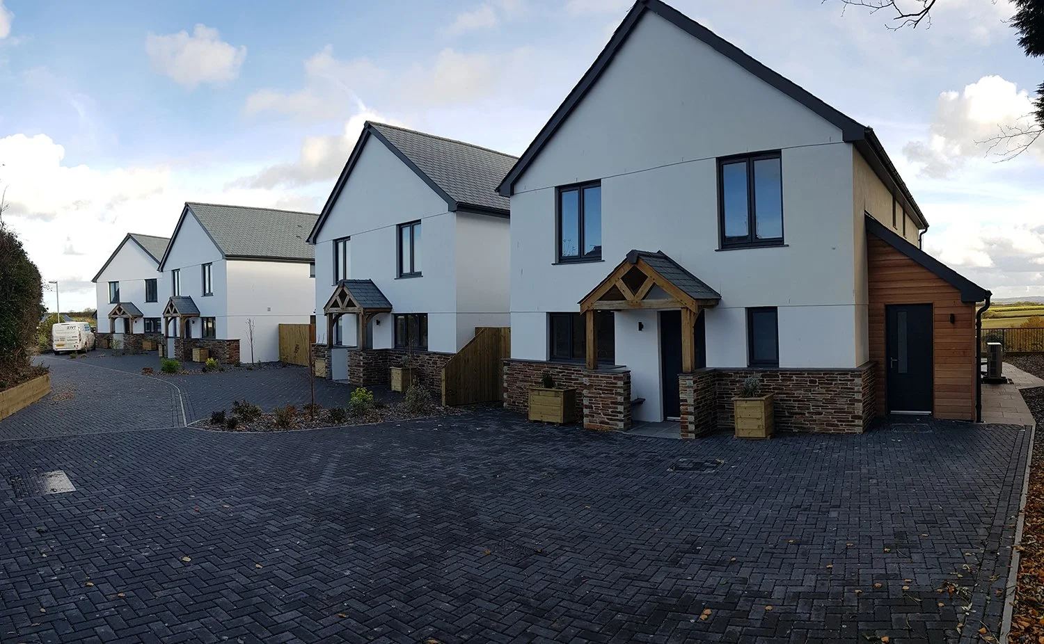 New build home with an air source heat pump installation