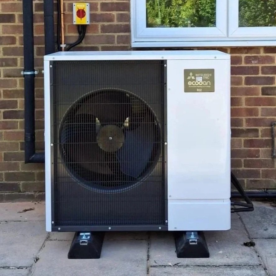 Mitsubishi Ecodan air source heat pump installation