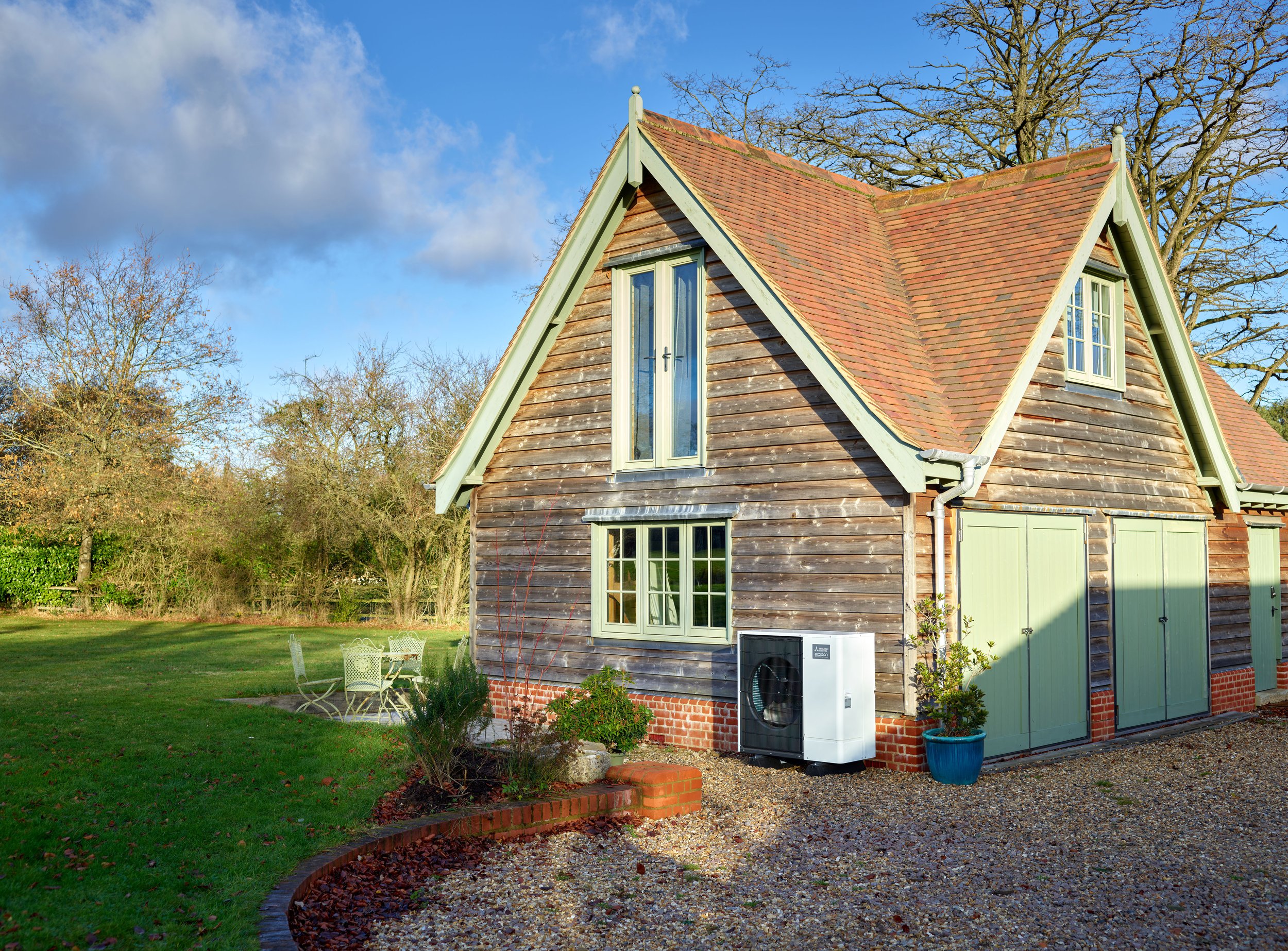 An MCS certified Mitsubishi Ecodan air source heat pump