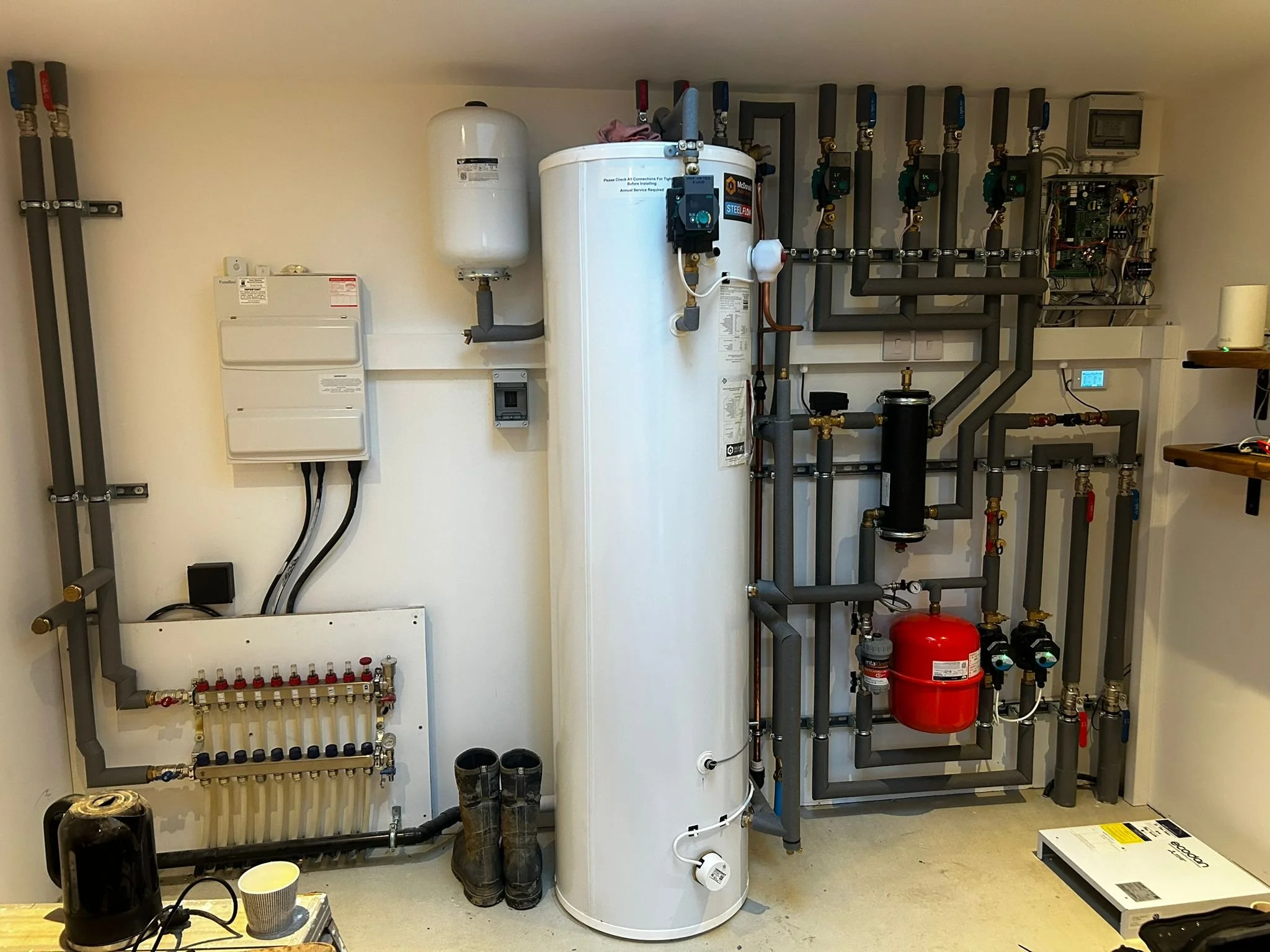 Internal heat pump system, showing the space that must be planned for the Future Homes Standard.