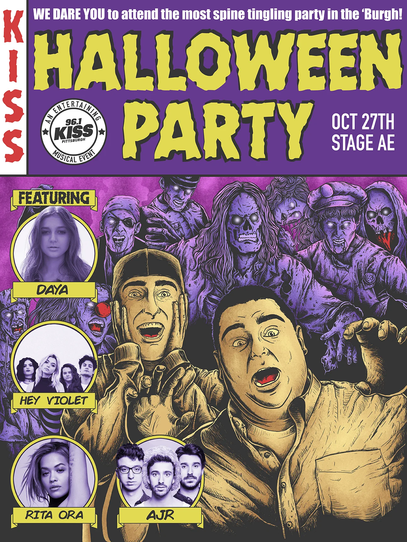 96.1 KISS Halloween Party Poster