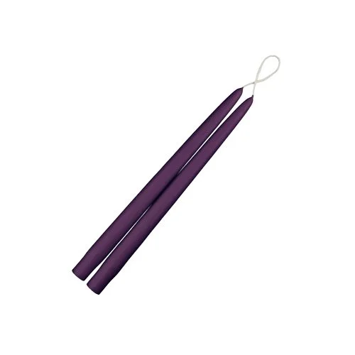 Creative Candles 12” Taper in Sugar Plum, elegant handcrafted candle in a rich plum hue.