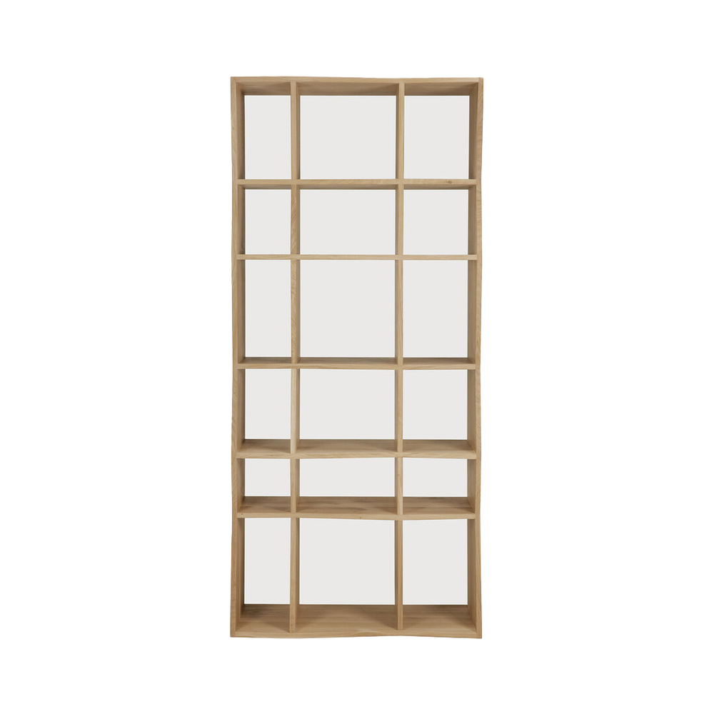 Ethnicraft Z Rack in solid oak with angular silhouette and open-frame design