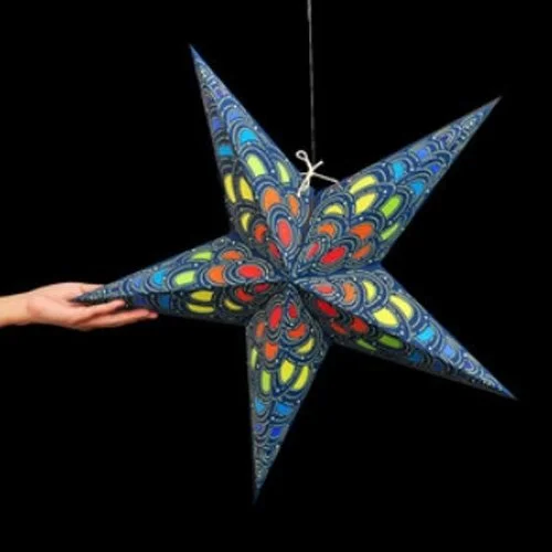 Eco-friendly hanging star light crafted by artisans in Goa, India.