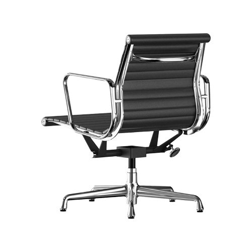 Office chair with polished aluminum or black frame options