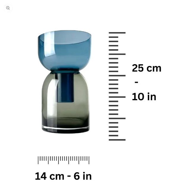 Cloudnola Flip Reversible Vase in blue and gray borosilicate glass for modern interiors.