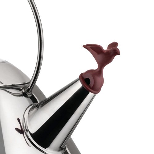 Iconic designer kettle from Alessi blending playful design with everyday function.