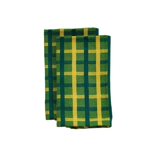 Colorful plaid napkins by Dusen Dusen, woven cotton table linens for modern dining.