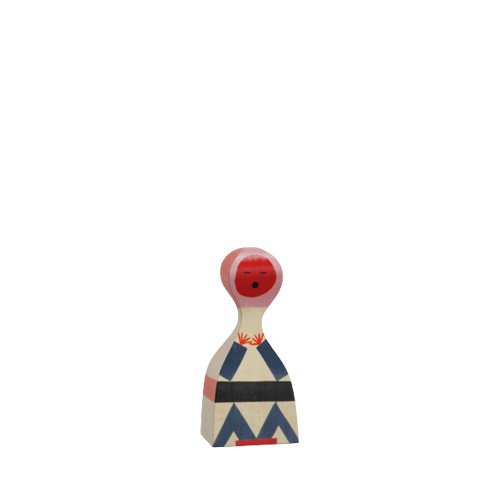 Wooden Doll No. 18 by Alexander Girard for Vitra — a whimsical, hand-painted solid wood collectible inspired by folk traditions.