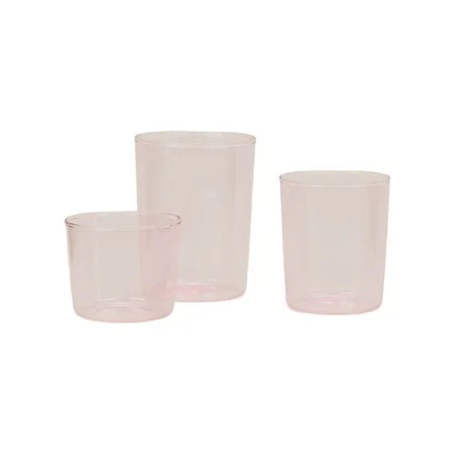 Hand-blown pink glass tumbler combining minimalist design with modern function.