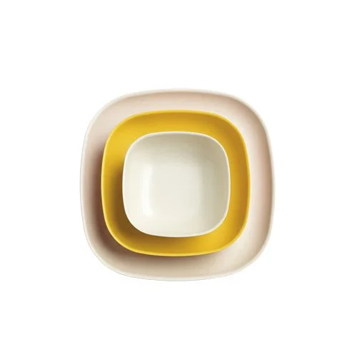 Sustainable yellow bamboo bowl with matte finish and minimalist design.
