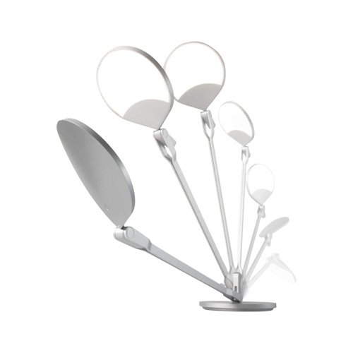 Rechargeable workspace lamp offering glare-free lighting and contemporary form.