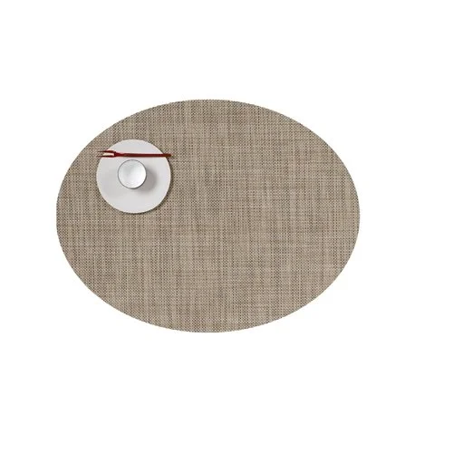 Mini Basketweave Oval Placemats by Chilewich – stylish, durable, and easy to clean for modern dining spaces.