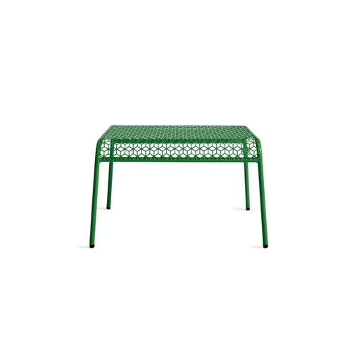 Blu Dot Hot Mesh Ottoman – modern powder-coated steel ottoman with a 3D mesh pattern, perfect for indoor or outdoor use, available in eight finishes.